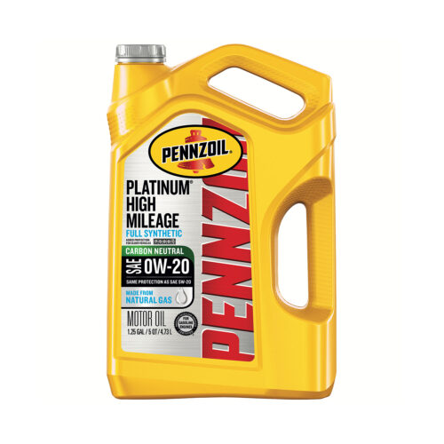 Pennzoil Platinum 0W-20 High Mileage – Full Synthetic Motor Oil for Older Engines