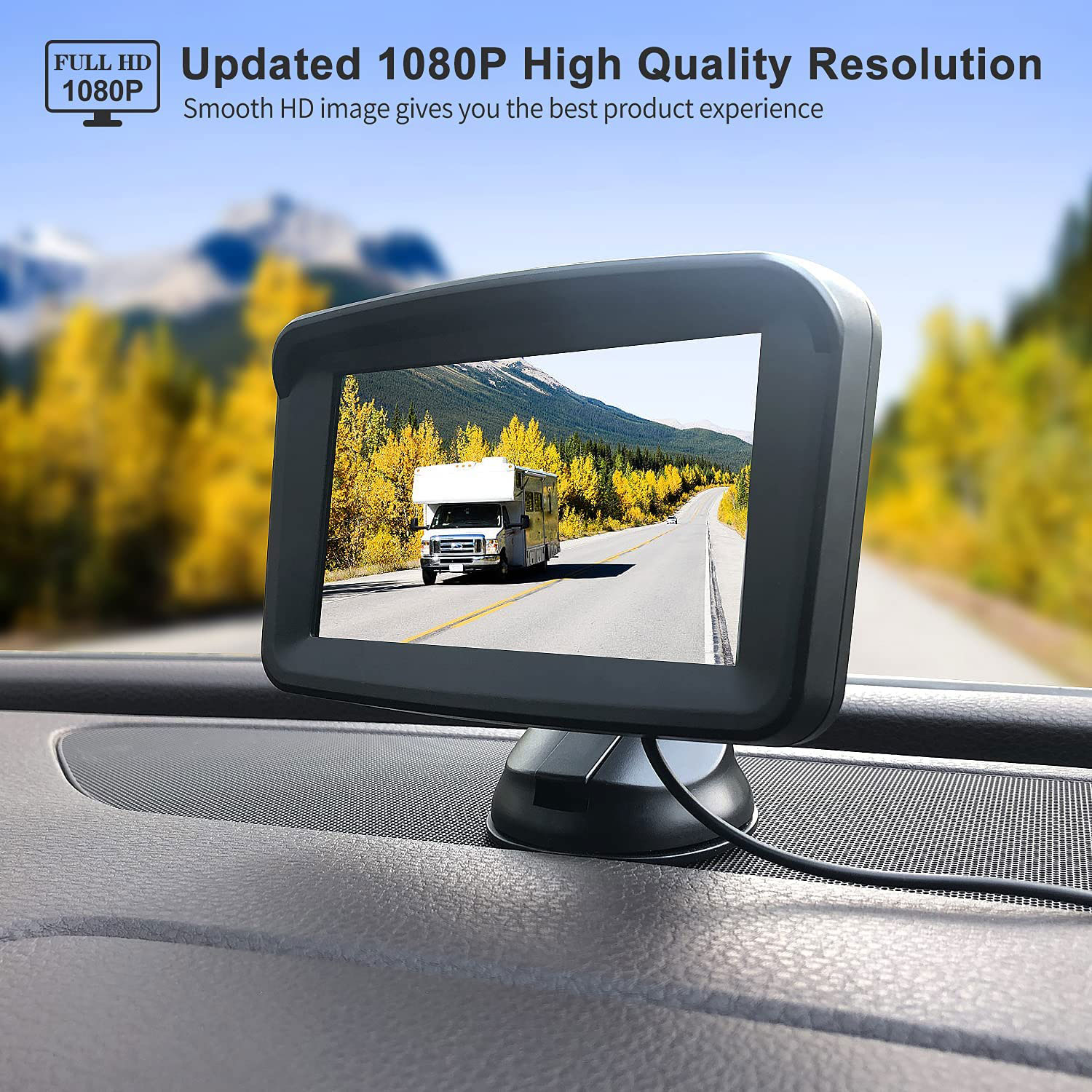 1080P Backup Camera for Truck – 5" Monitor Rearview System - Image 2